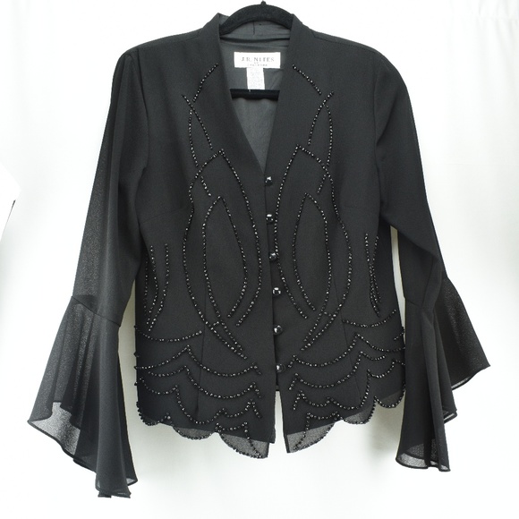 J.R. Nites By Caliendo Tops - J.R Nites By Caliendo SIze 10 Black Jeweled Blouse